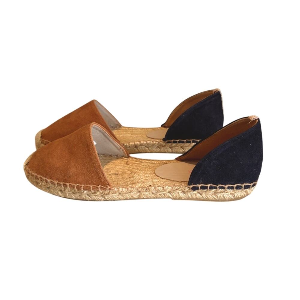 Boden Espadrilles Navy and Tan Slip On Flats sz 39 (EU 39)